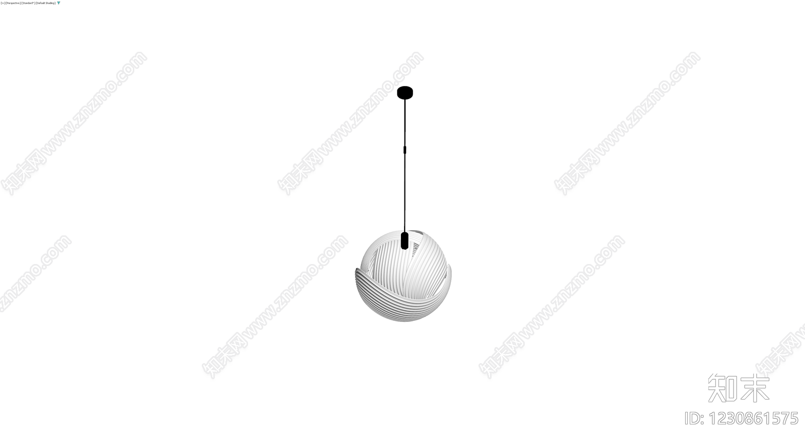 白色波浪纹吊灯3D模型下载【ID:1230861575】