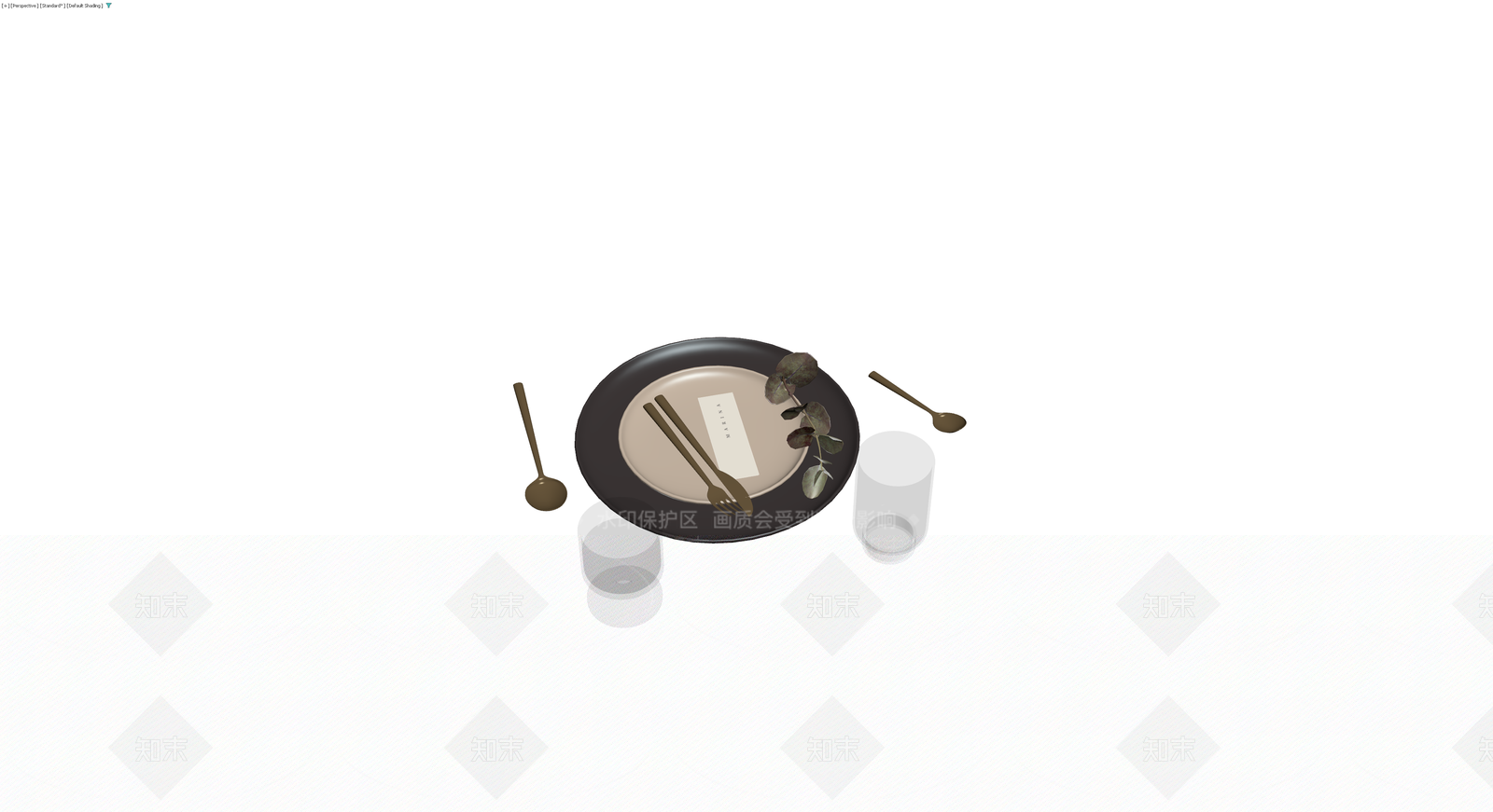 现代风格餐具组合3D模型下载【ID:1230710951】