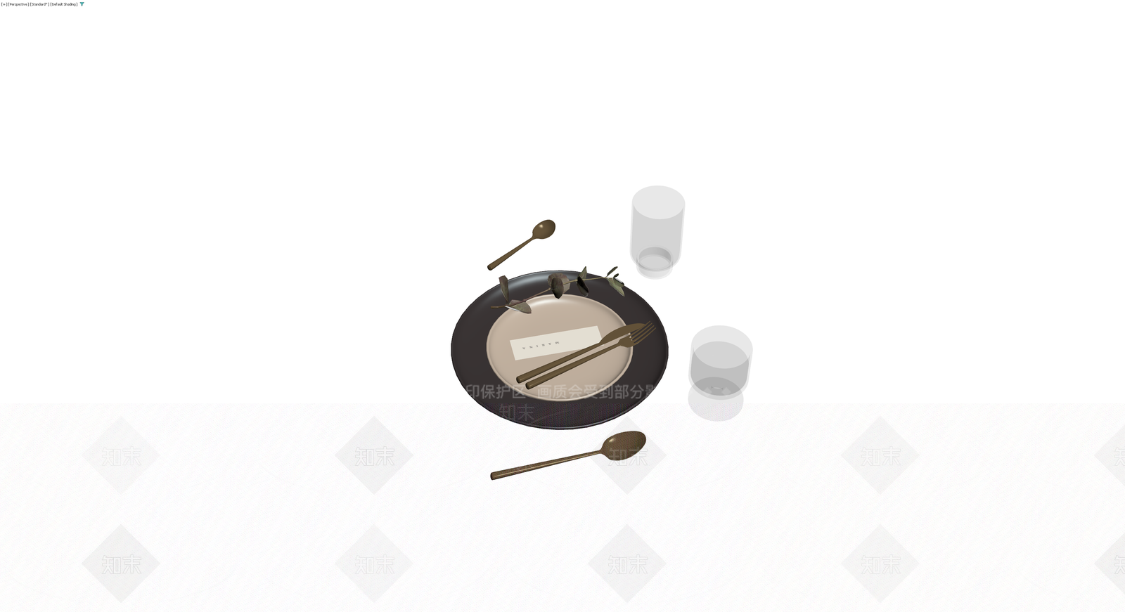 现代风格餐具组合3D模型下载【ID:1230710951】