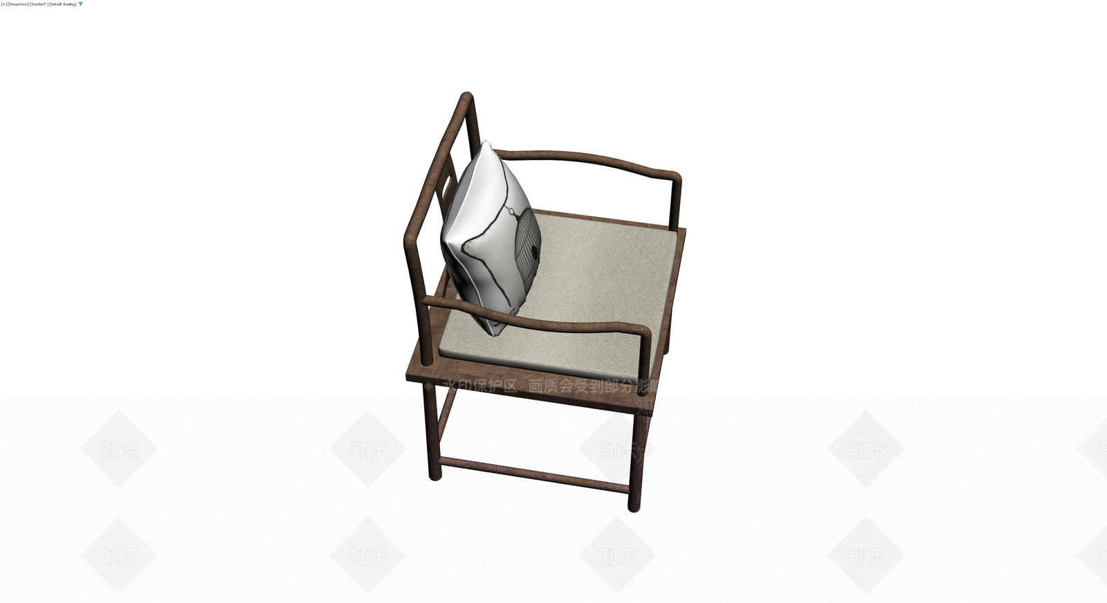 中式木椅配鸟笼抱枕3D模型下载【ID:1229851995】