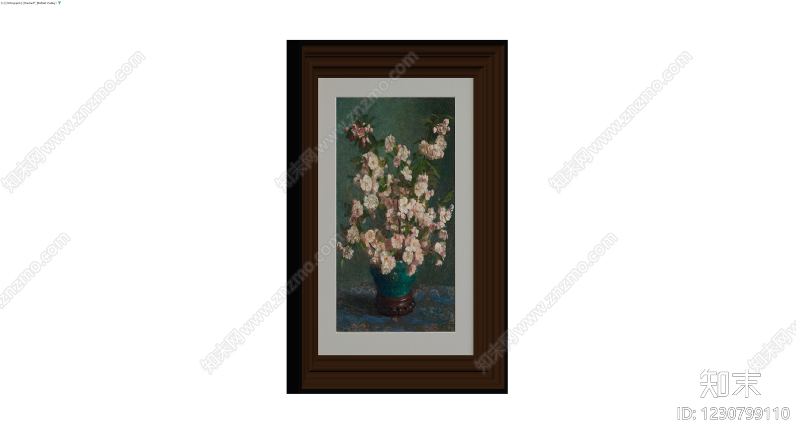 带框花卉静物装饰画3D模型下载【ID:1230799110】