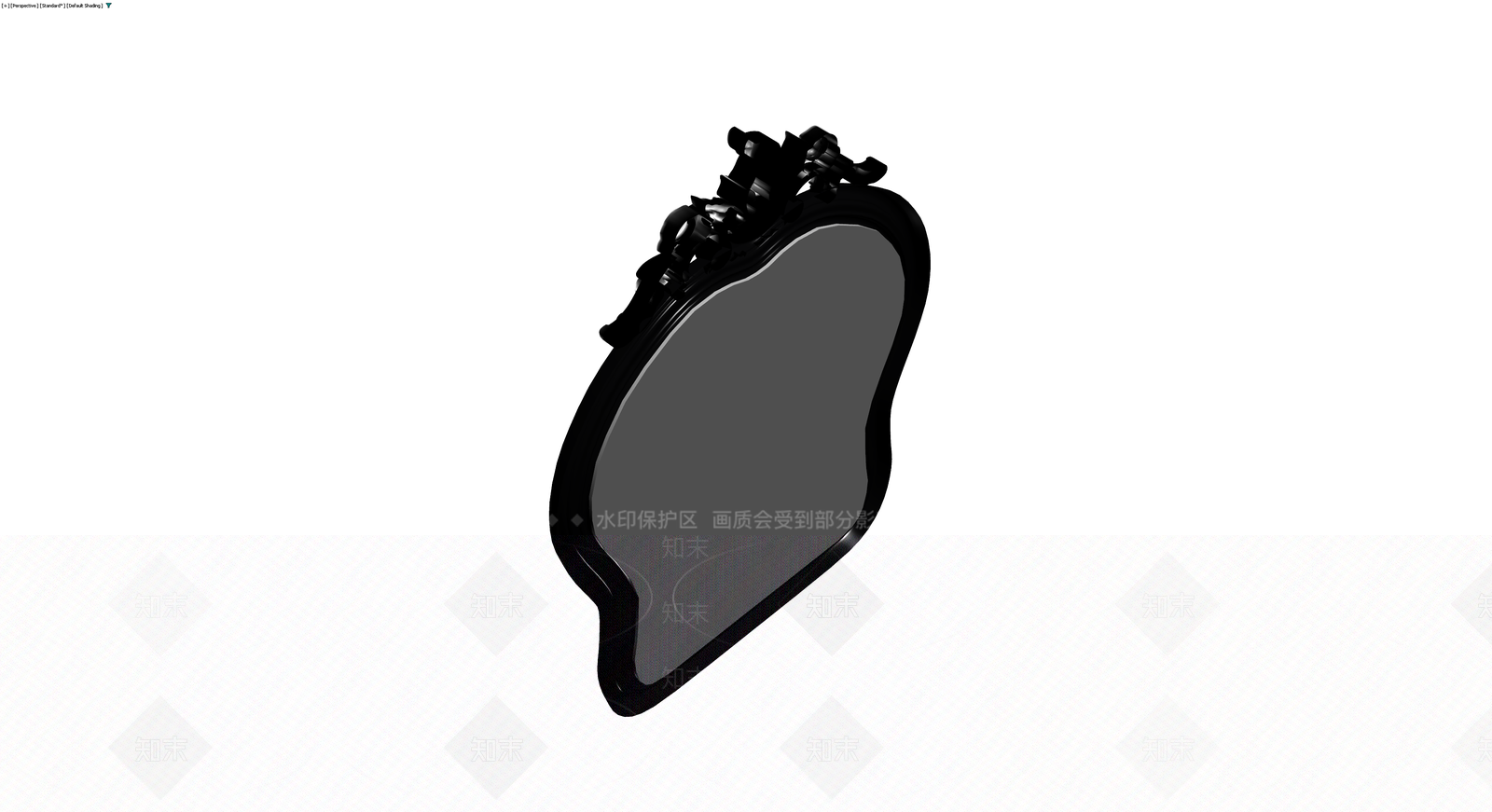 欧式雕花黑色落地镜3D模型下载【ID:1230786148】