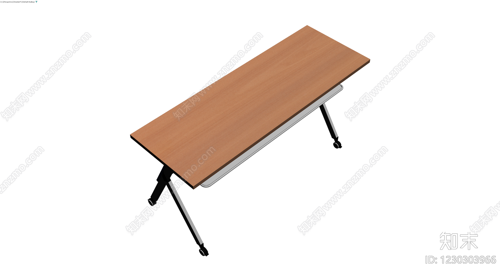 带脚轮木质会议桌3D模型下载【ID:1230303966】