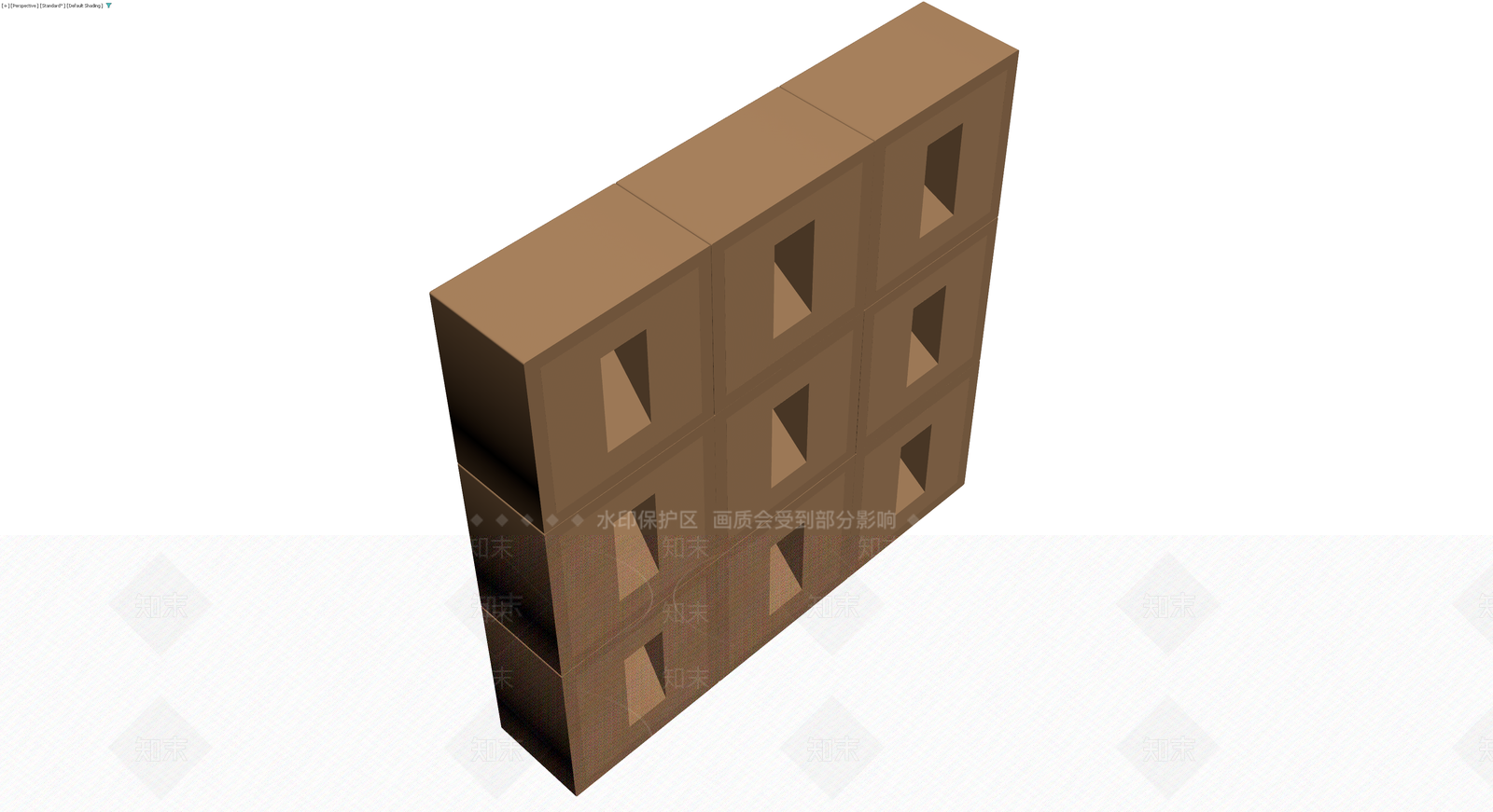 木质九宫格置物架3D模型下载【ID:1230602234】