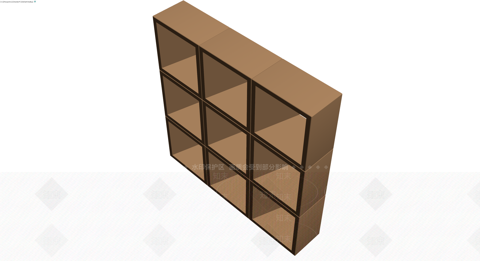 木质九宫格置物架3D模型下载【ID:1230602234】