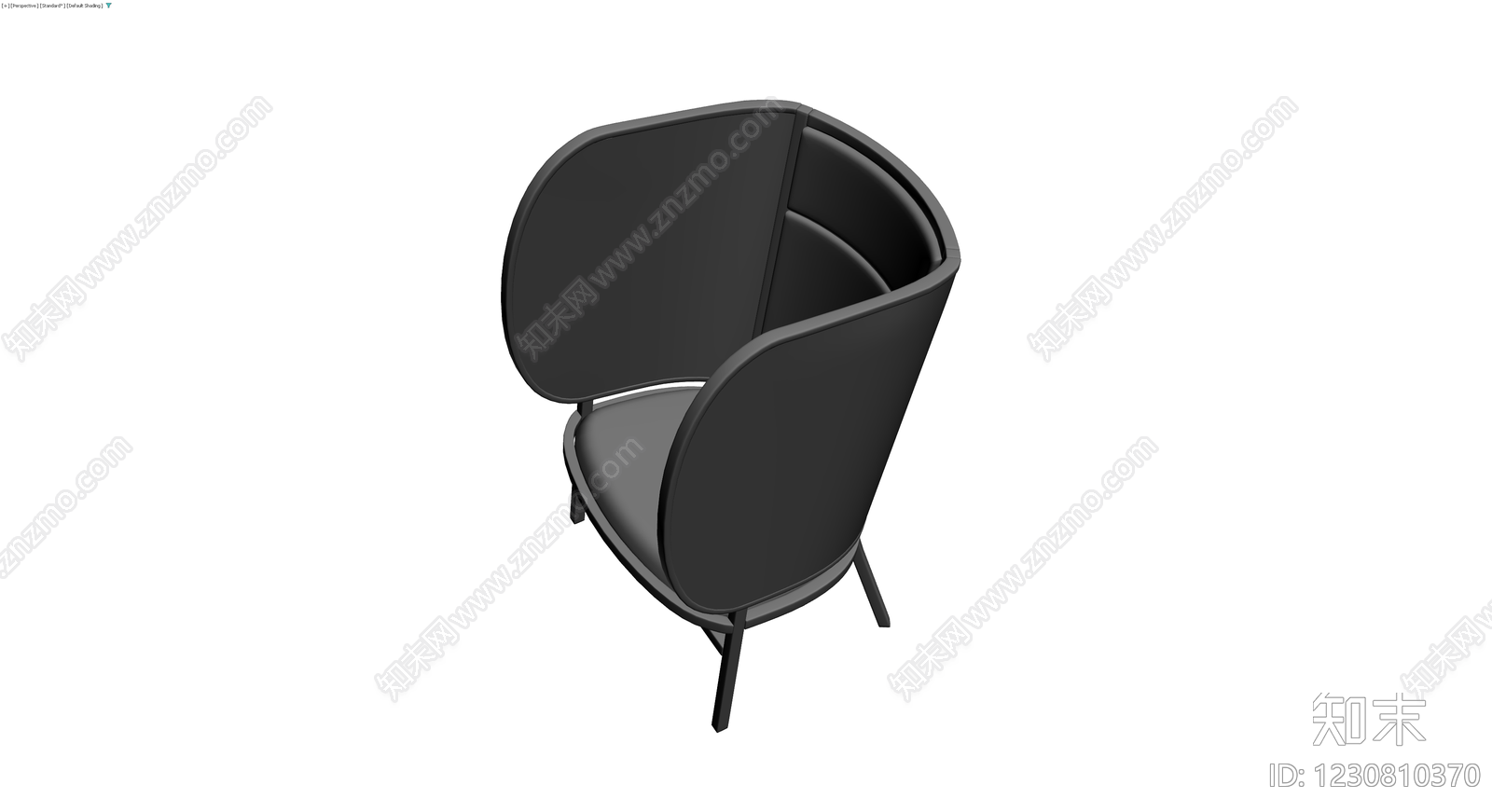 现代弧形软包扶手椅3D模型下载【ID:1230810370】