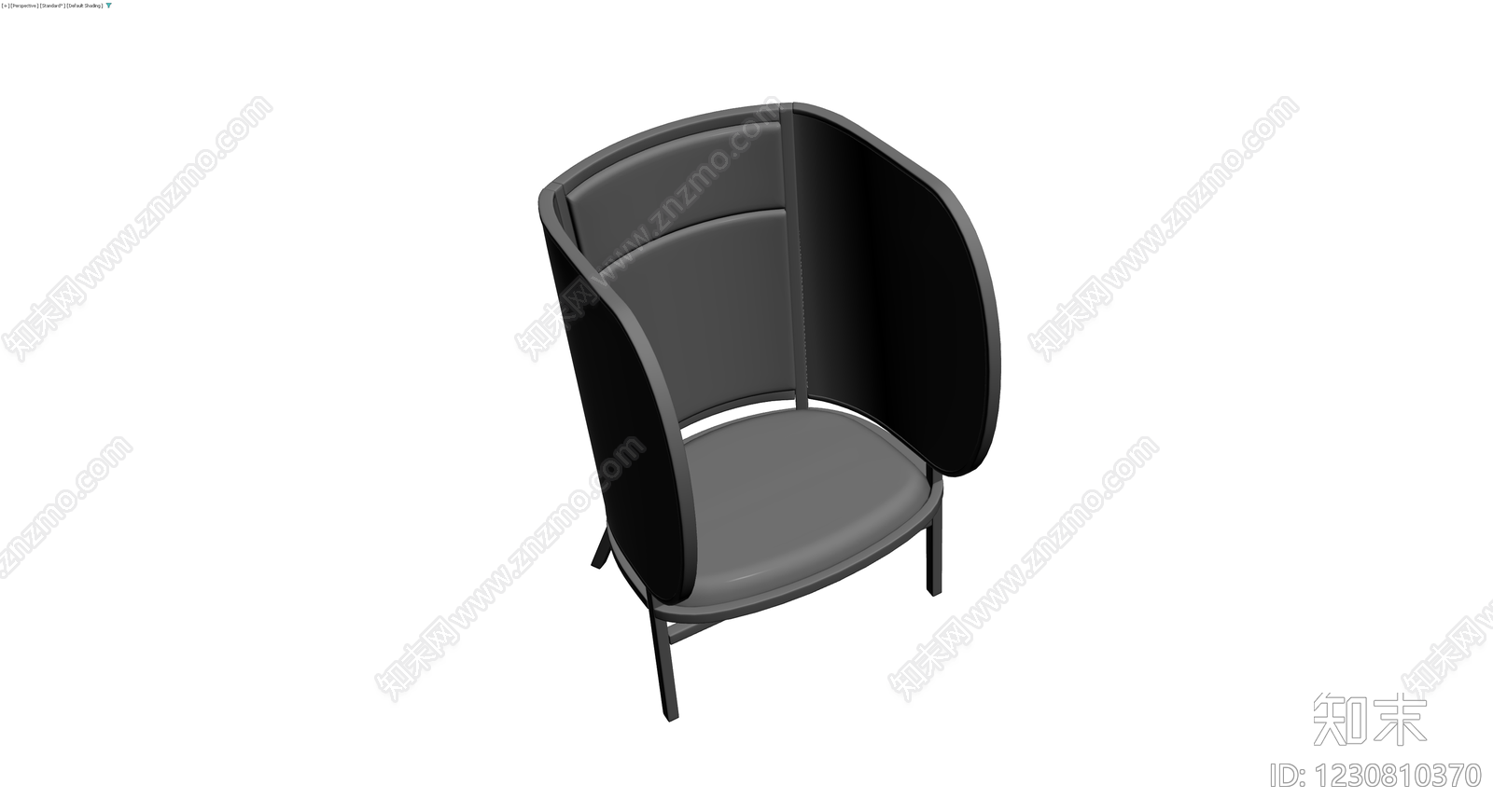 现代弧形软包扶手椅3D模型下载【ID:1230810370】