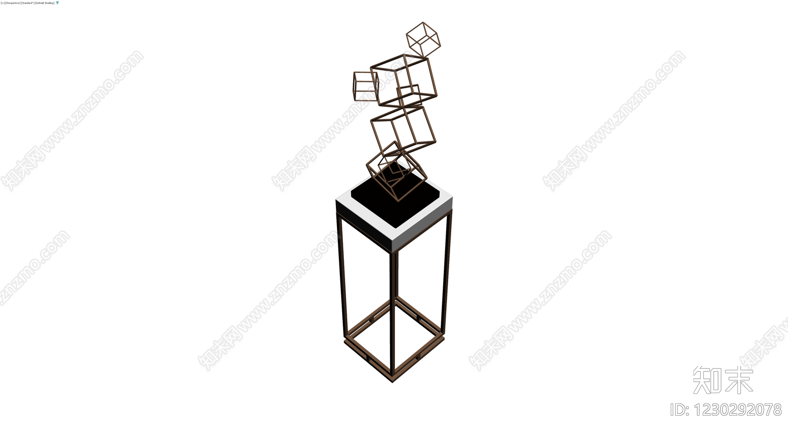 几何抽象雕塑摆件3D模型下载【ID:1230292078】