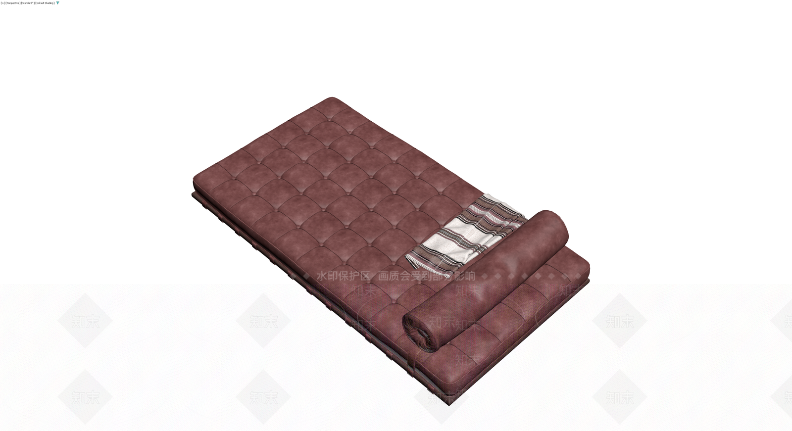 棕色皮质折叠沙发床3D模型下载【ID:1230581249】