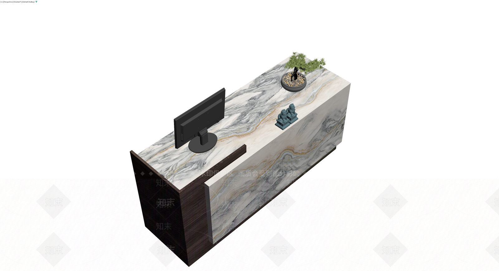 大理石接待台组合3D模型下载【ID:1230084027】