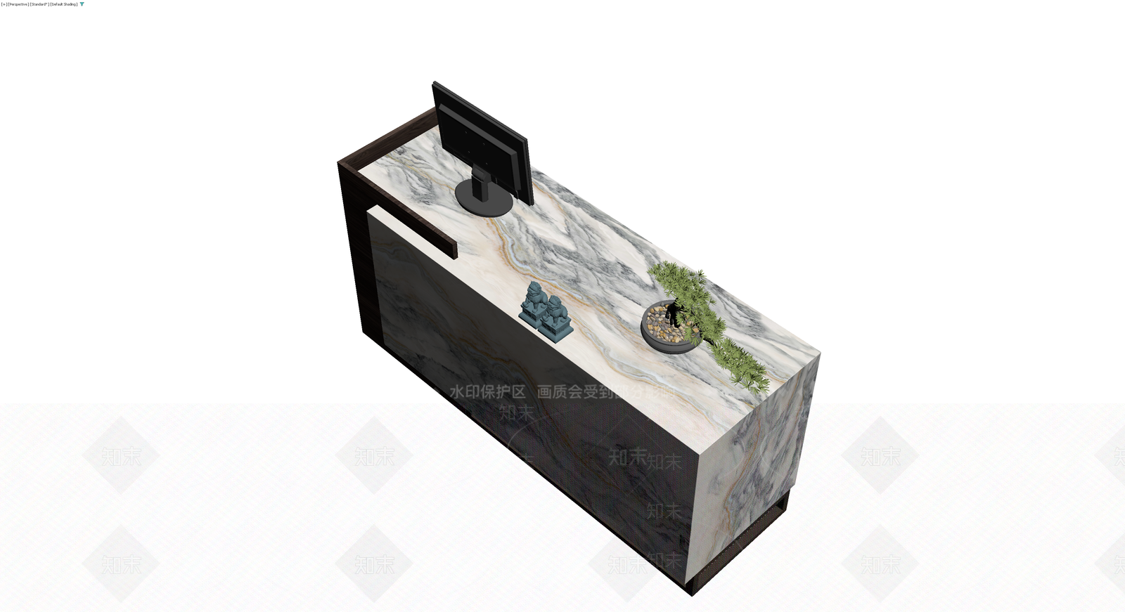 大理石接待台组合3D模型下载【ID:1230084027】