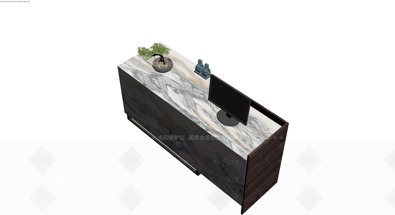 大理石接待台组合3D模型下载【ID:1230084027】
