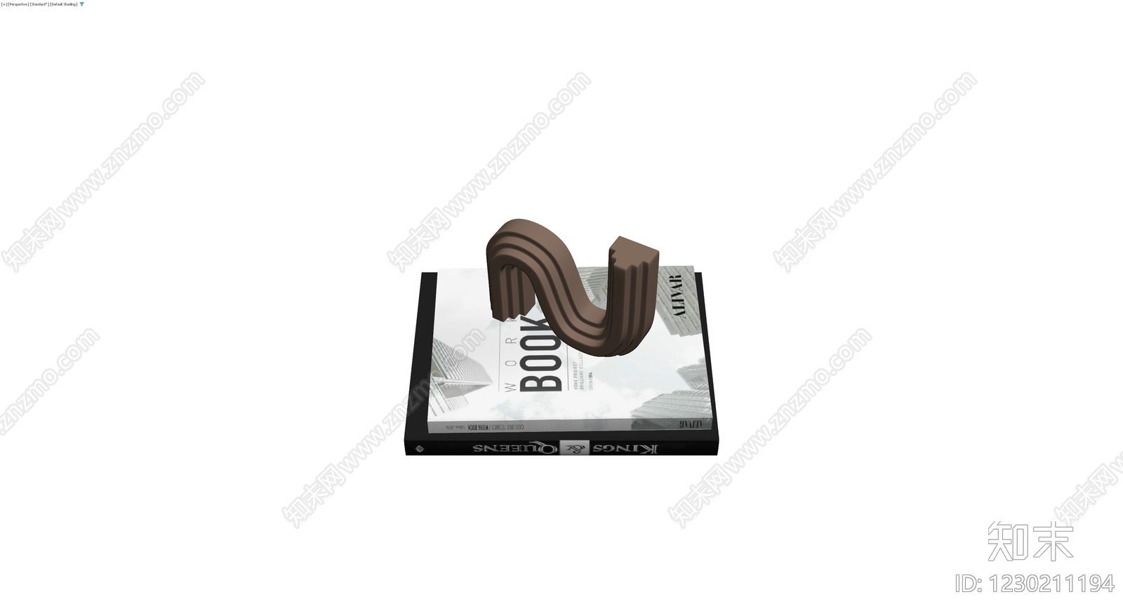 棕色波浪形雕塑摆件3D模型下载【ID:1230211194】
