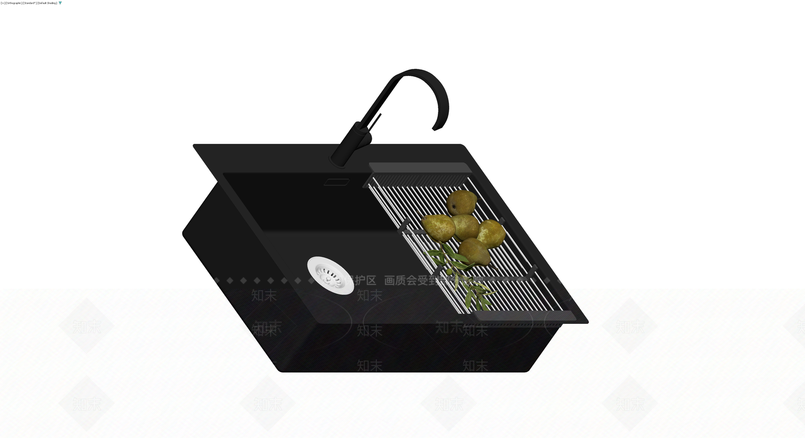 黑色水槽龙头组合3D模型下载【ID:1230685864】