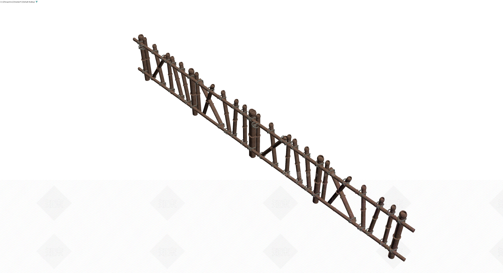 竹制围栏组件3D模型下载【ID:1230398628】