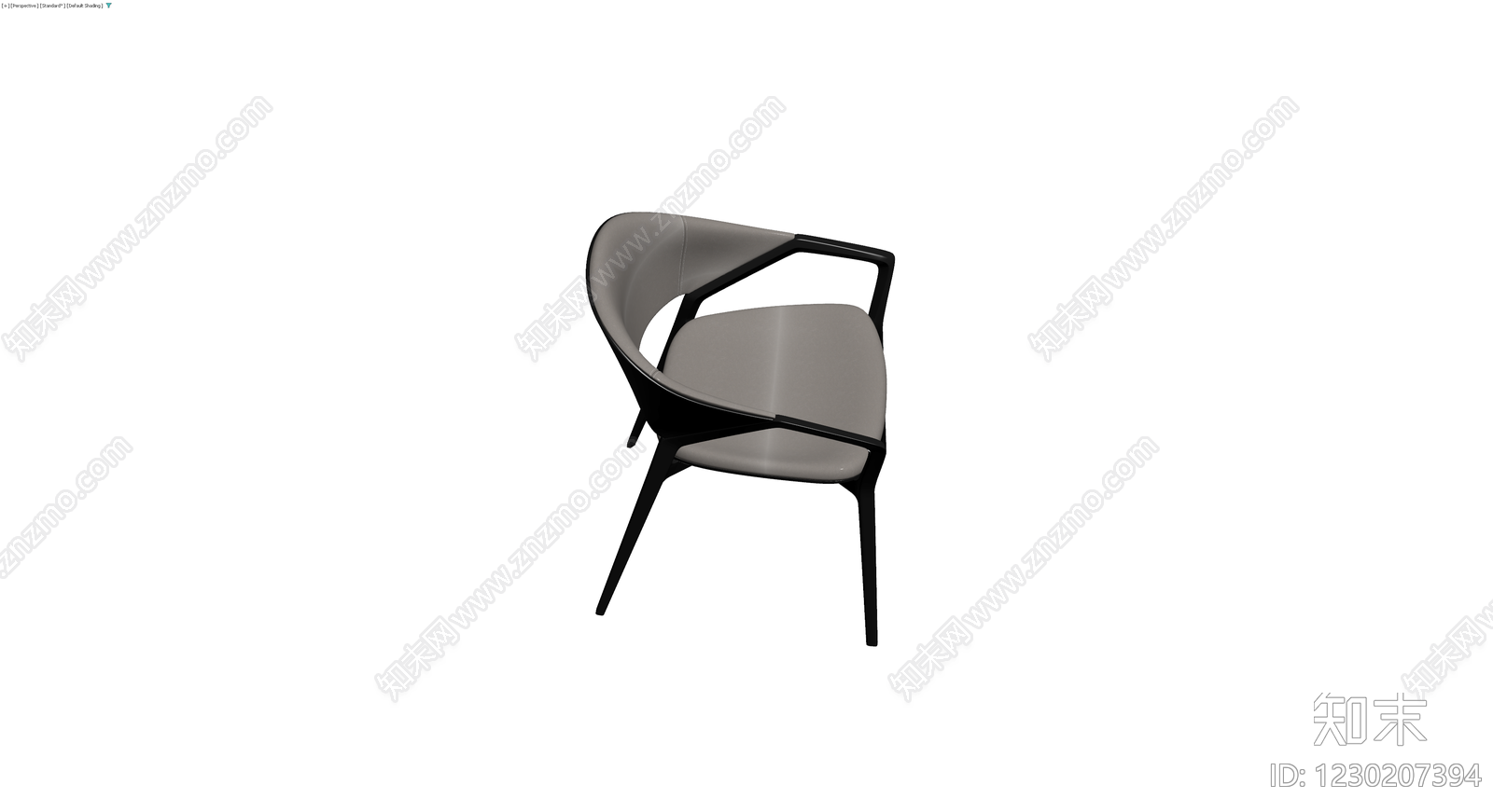 现代灰色软包扶手椅3D模型下载【ID:1230207394】