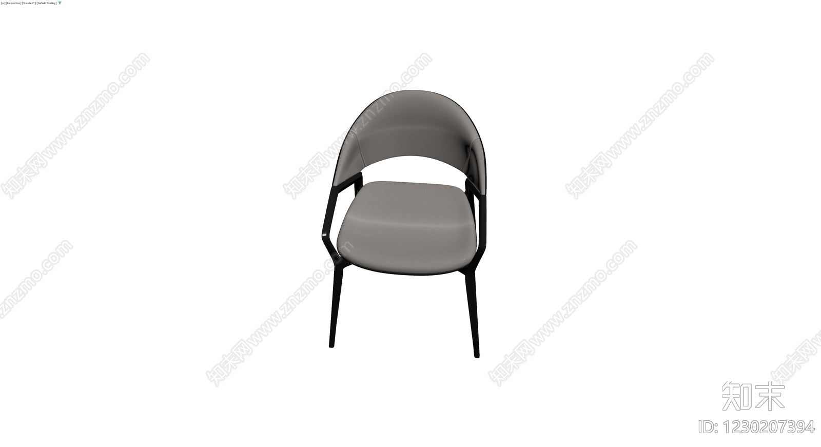 现代灰色软包扶手椅3D模型下载【ID:1230207394】