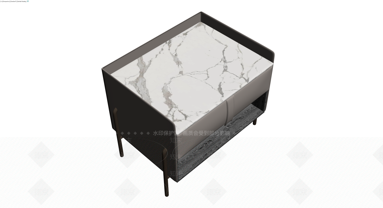大理石面现代软包茶几3D模型下载【ID:1230588131】