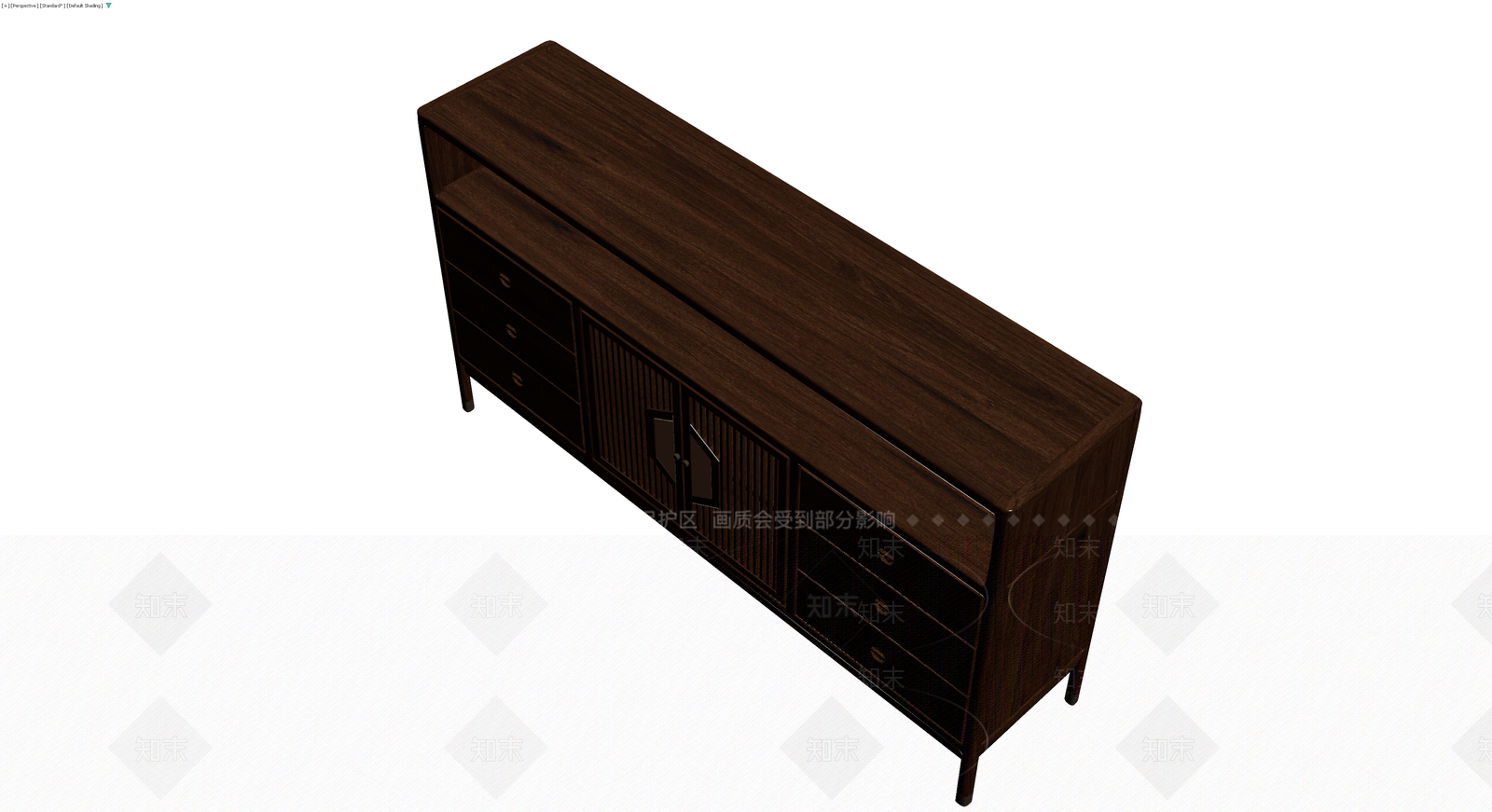 深色木纹储物柜组合3D模型下载【ID:1230394576】