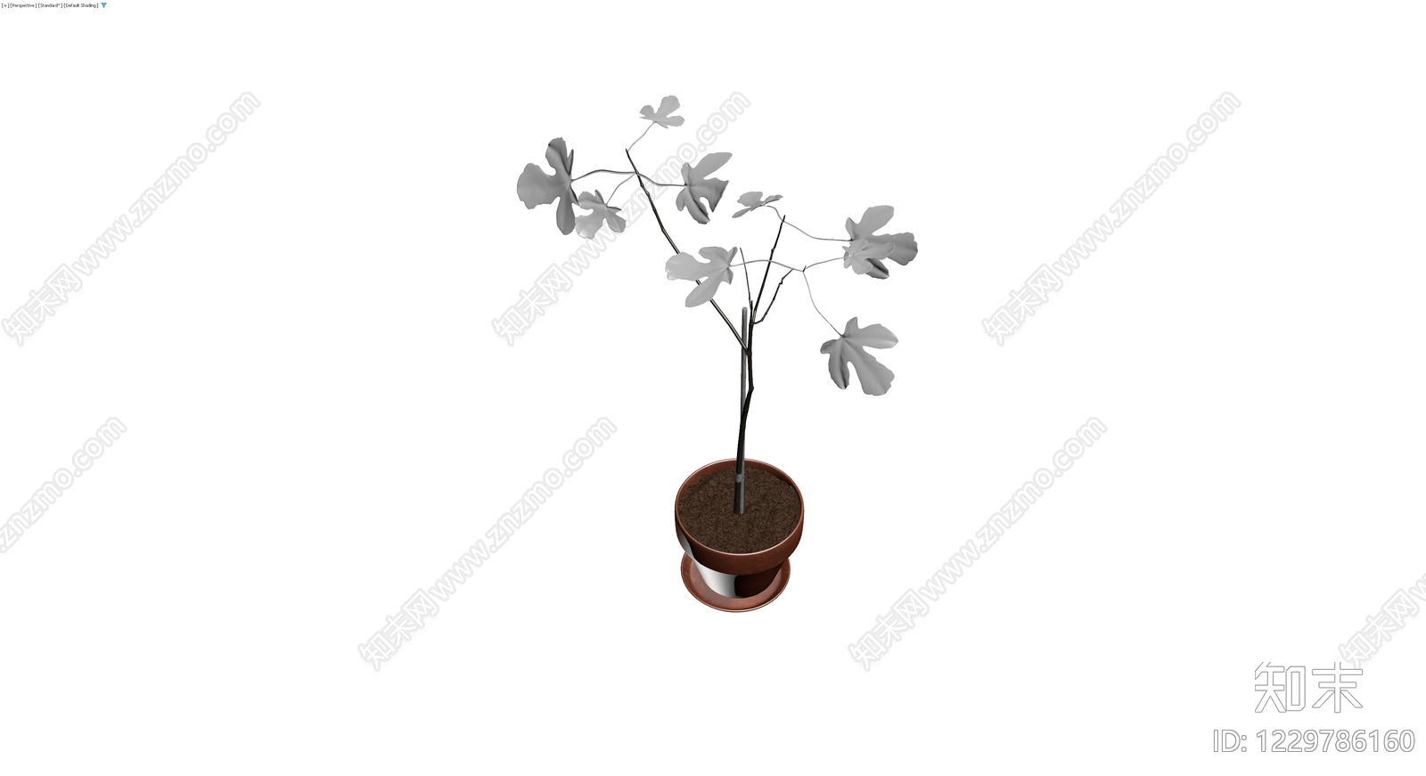 盆栽植物（灰模）3D模型下载【ID:1229786160】