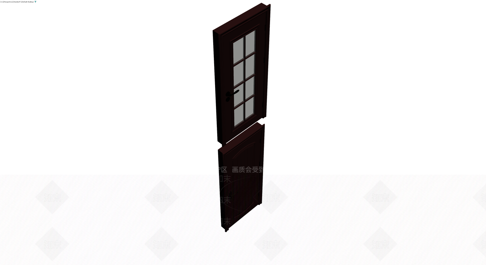 深色双扇玻璃门组件3D模型下载【ID:1230559885】