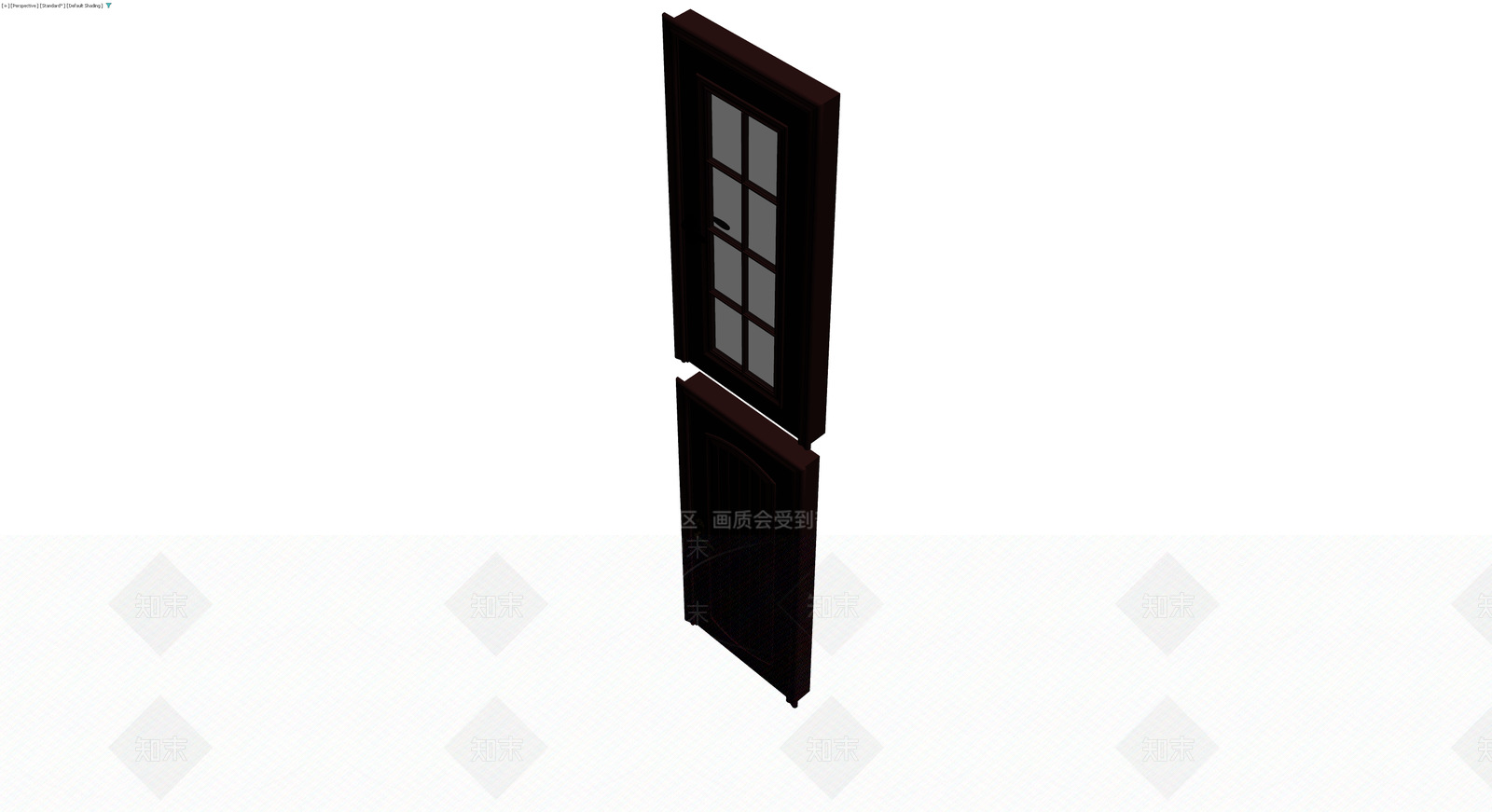 深色双扇玻璃门组件3D模型下载【ID:1230559885】