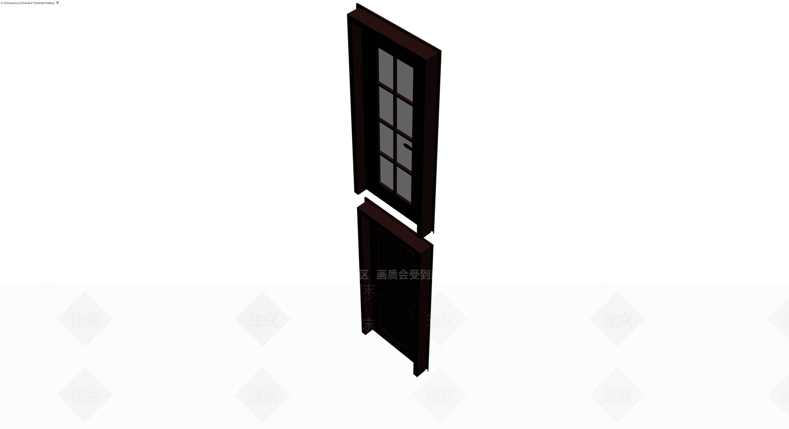 深色双扇玻璃门组件3D模型下载【ID:1230559885】