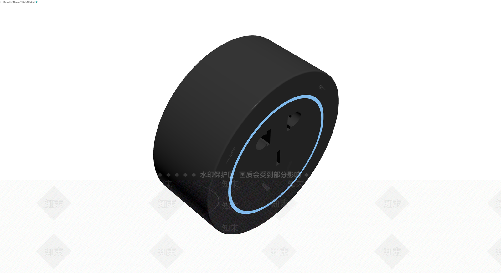 黑色圆柱智能插座3D模型下载【ID:1230355429】