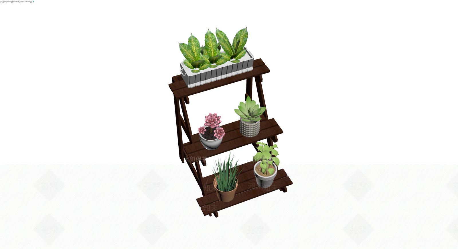三层木质花架组合3D模型下载【ID:1230683886】
