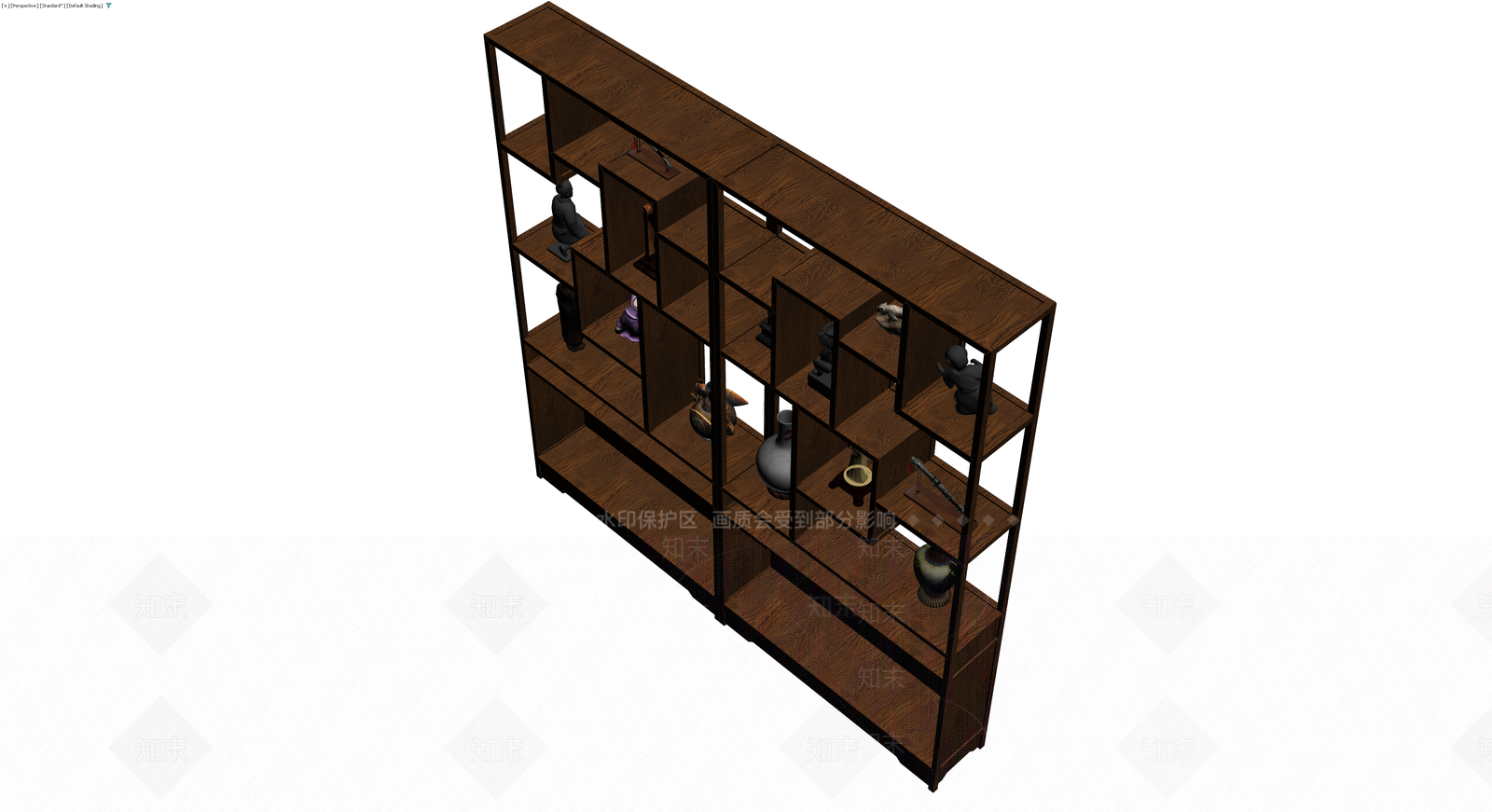 中式博古架陈列柜组合3D模型下载【ID:1230631330】