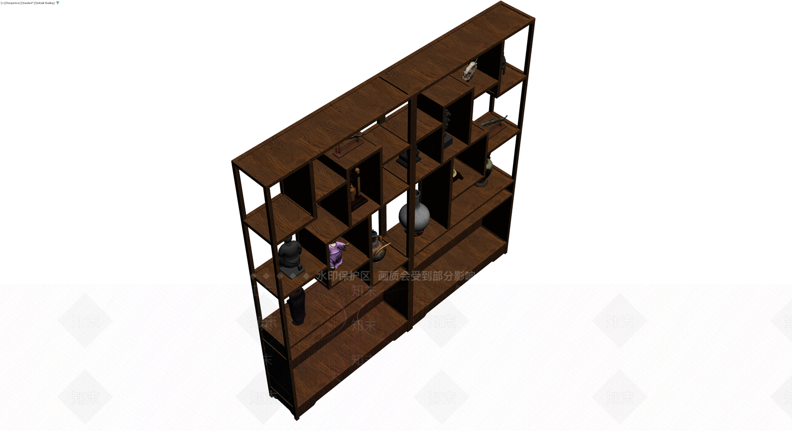 中式博古架陈列柜组合3D模型下载【ID:1230631330】