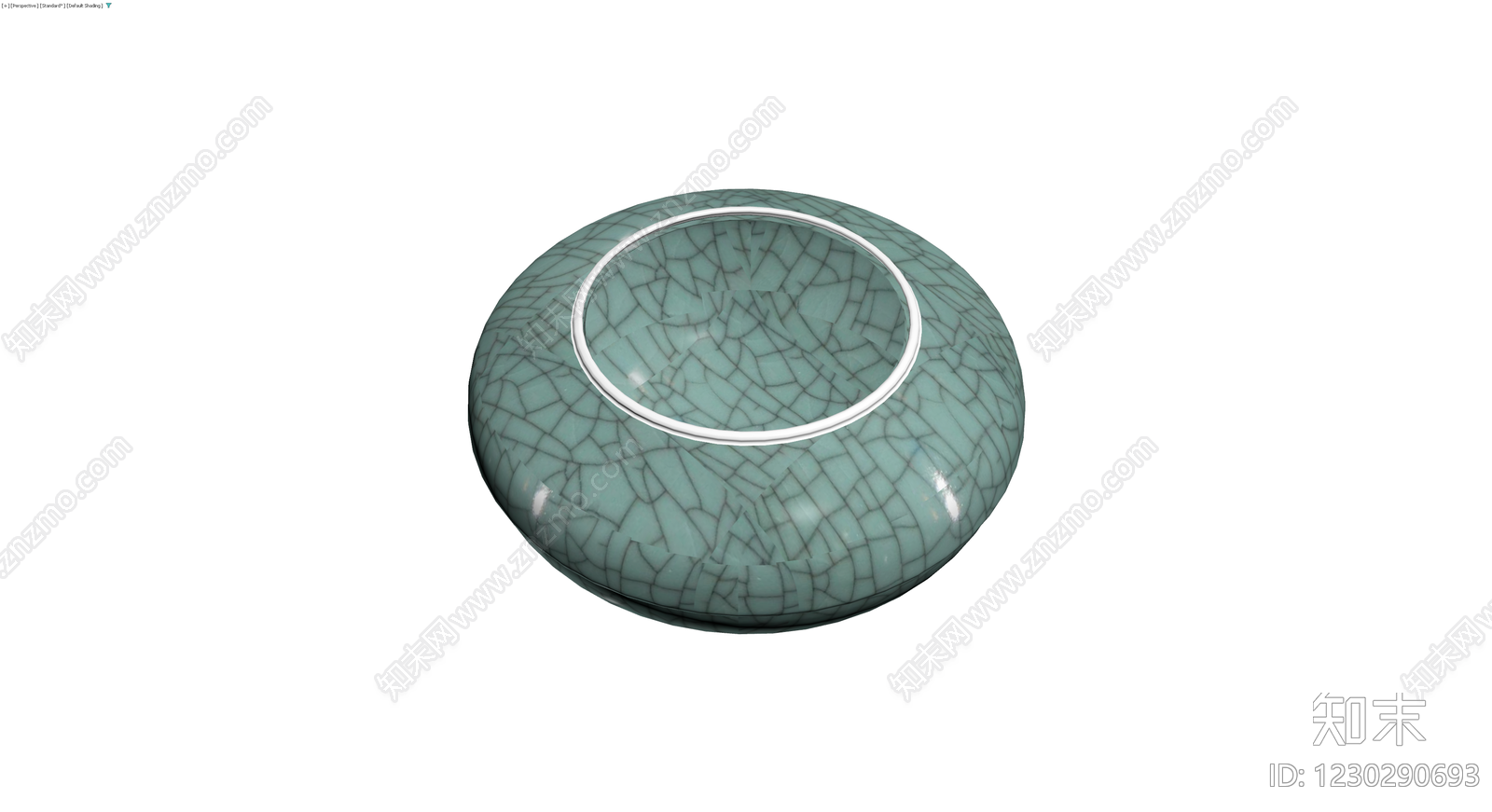 青瓷开片盖罐3D模型下载【ID:1230290693】