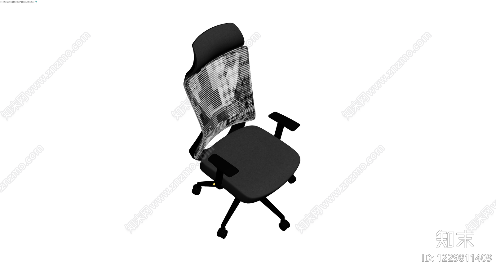 人体工学网布办公椅3D模型下载【ID:1229811409】