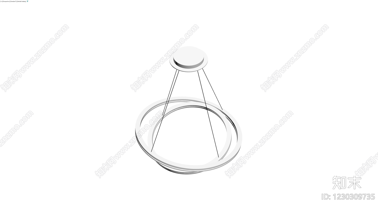现代双环吊灯3D模型下载【ID:1230309735】
