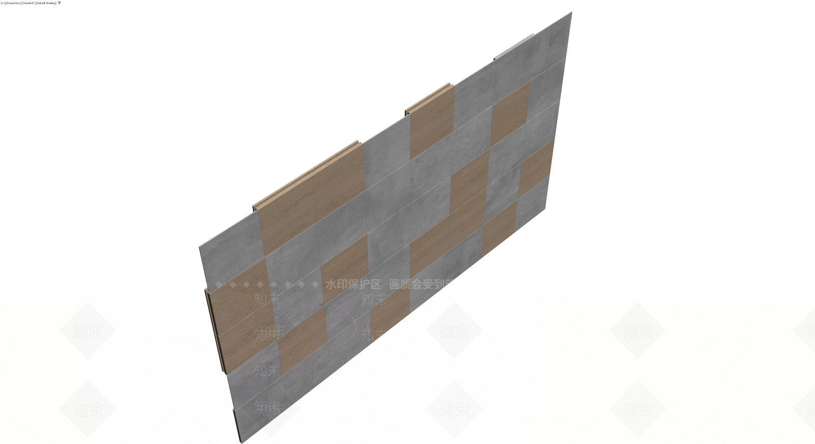 木纹与水泥拼接铺装模块3D模型下载【ID:1230425930】