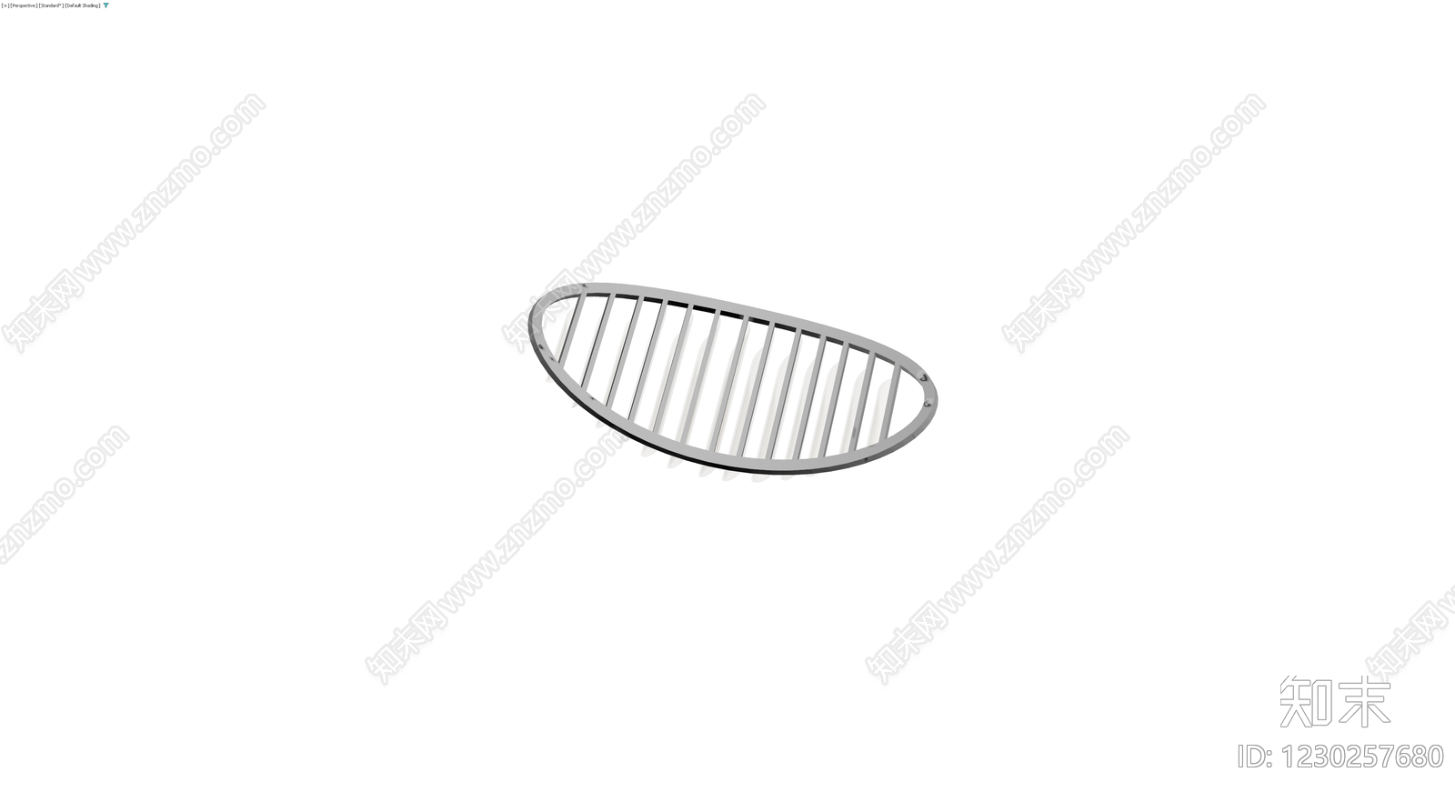 椭圆格栅吊灯3D模型下载【ID:1230257680】