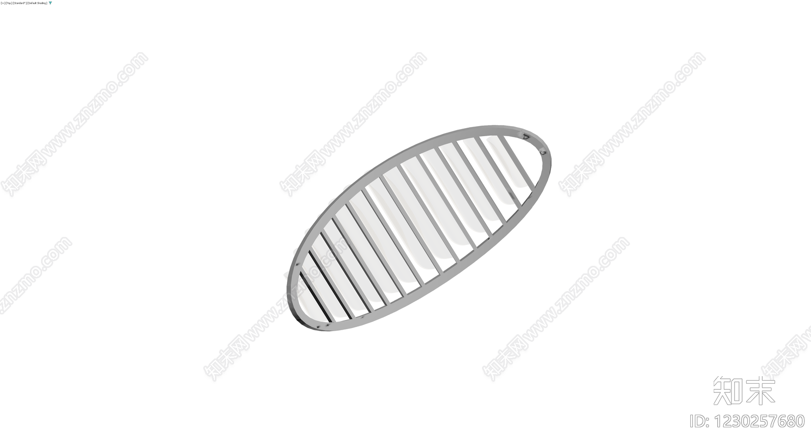 椭圆格栅吊灯3D模型下载【ID:1230257680】