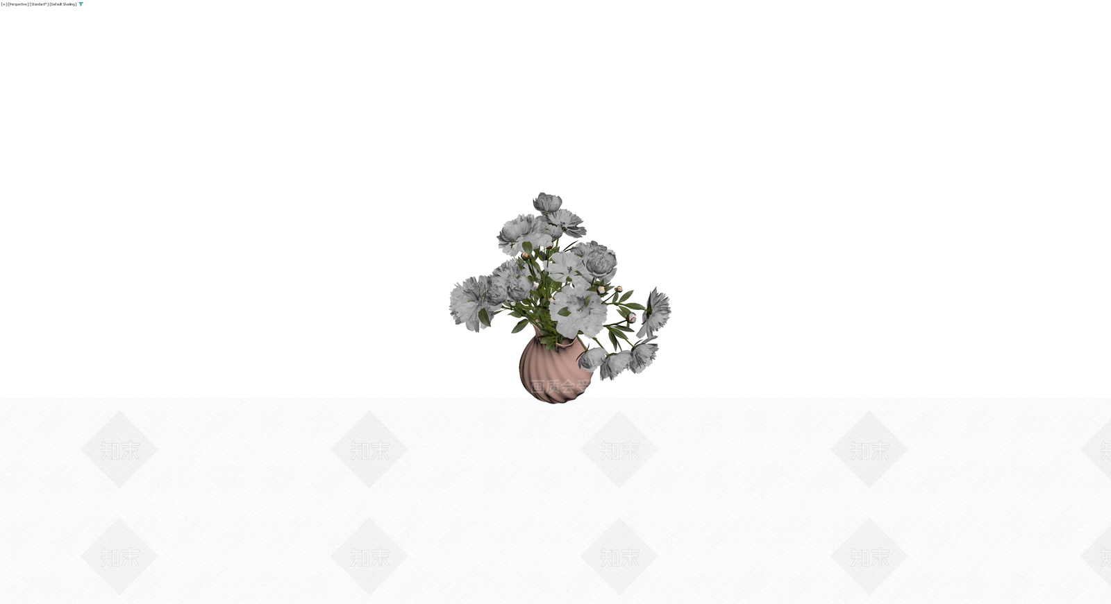 粉色花壶配花卉盆栽3D模型下载【ID:1230359741】