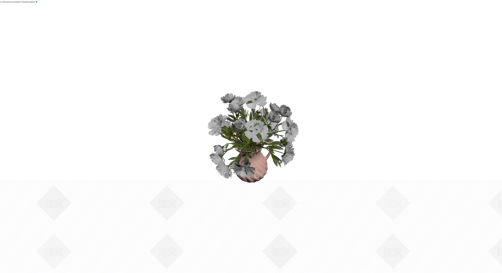 粉色花壶配花卉盆栽3D模型下载【ID:1230359741】