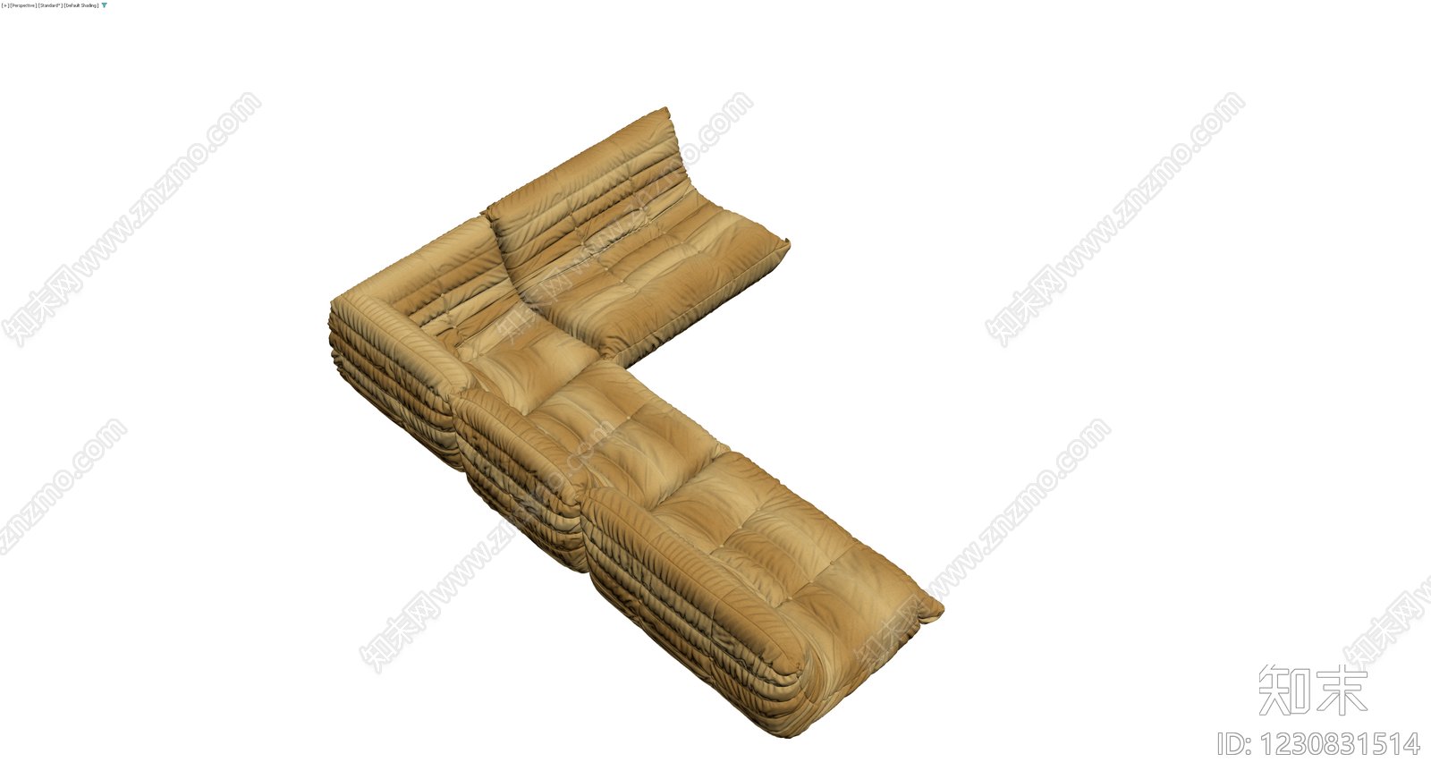 模块化L型布艺沙发3D模型下载【ID:1230831514】