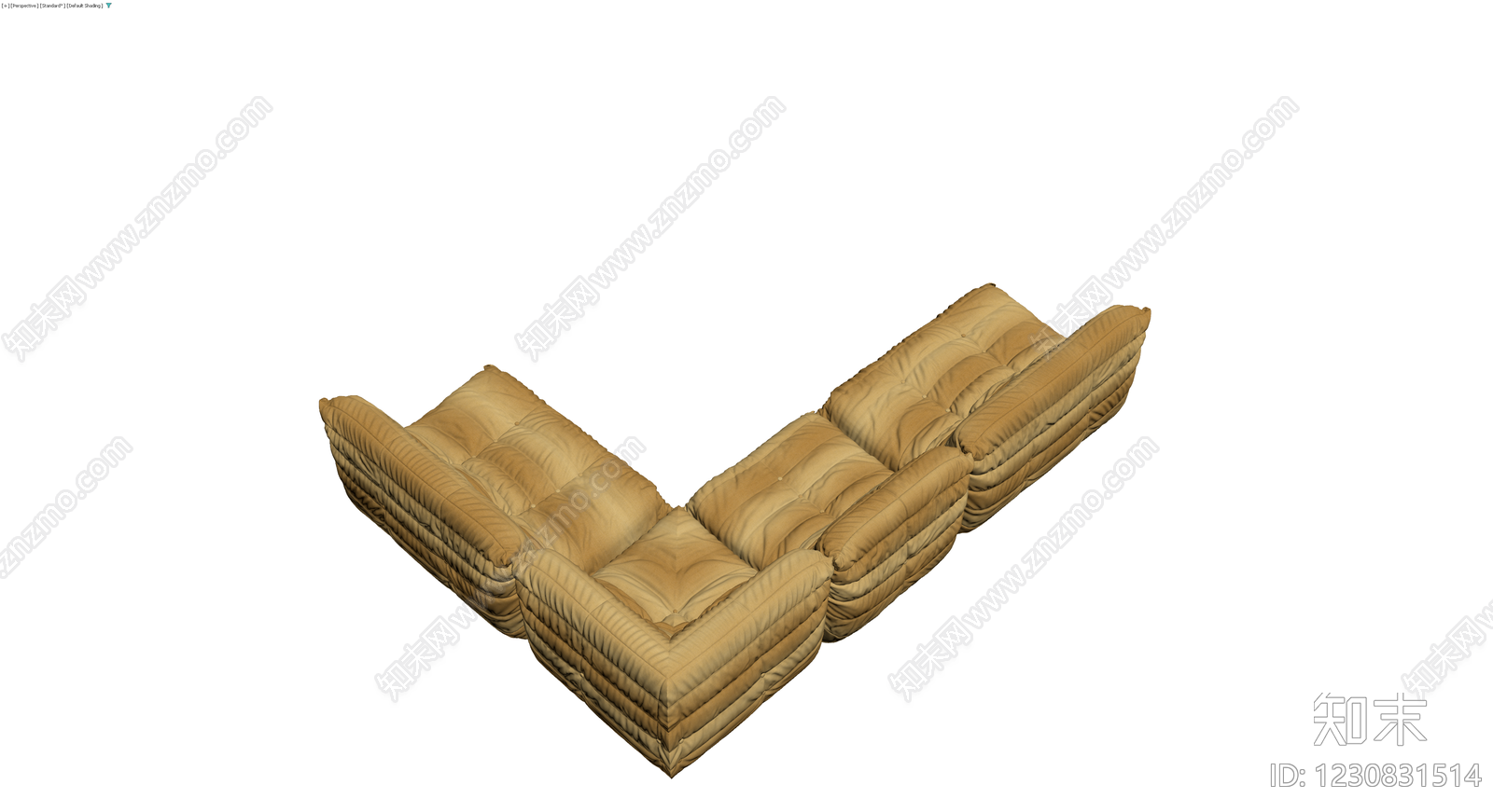 模块化L型布艺沙发3D模型下载【ID:1230831514】