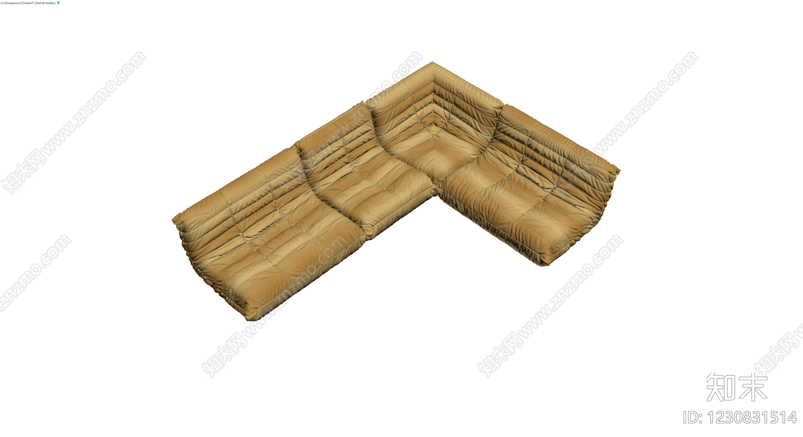 模块化L型布艺沙发3D模型下载【ID:1230831514】