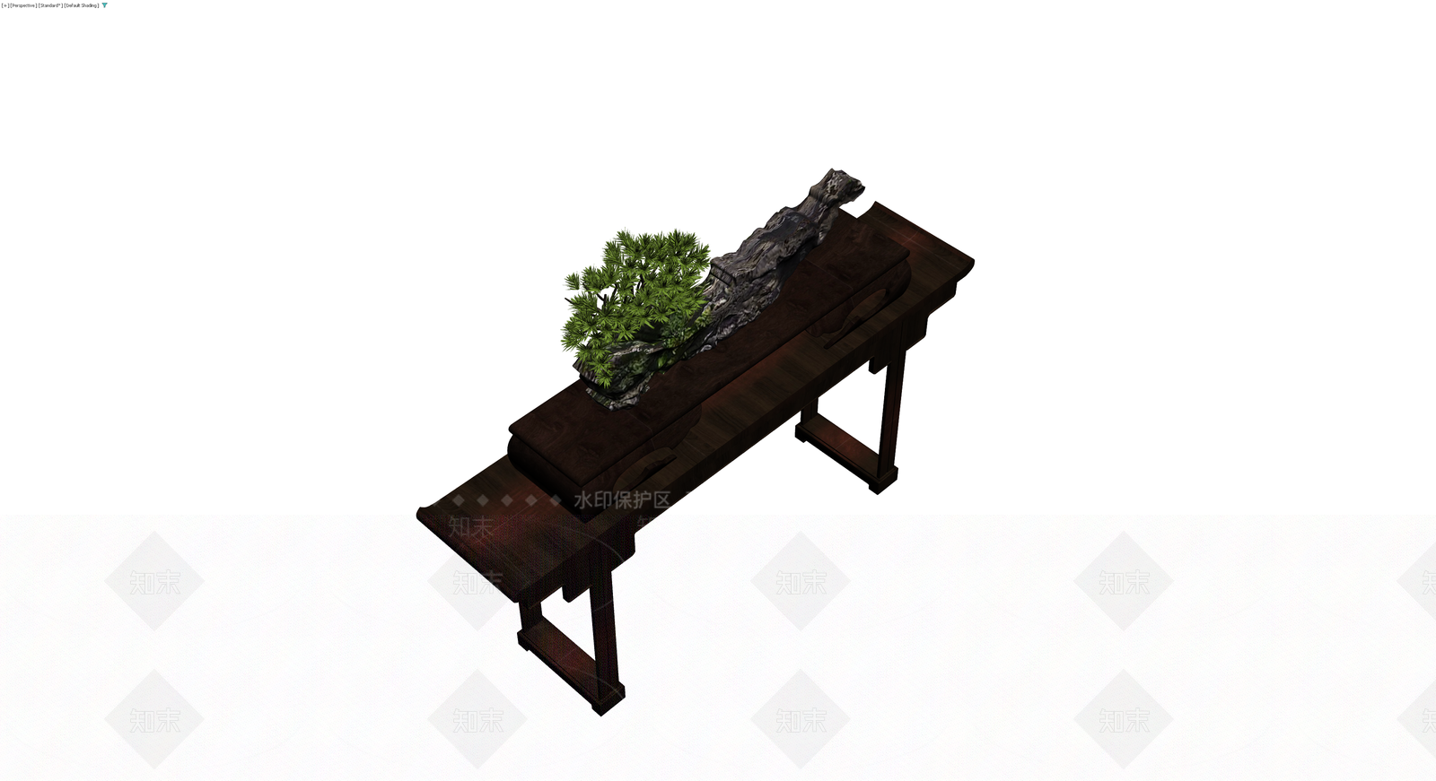 中式案几盆景组合3D模型下载【ID:1229991959】
