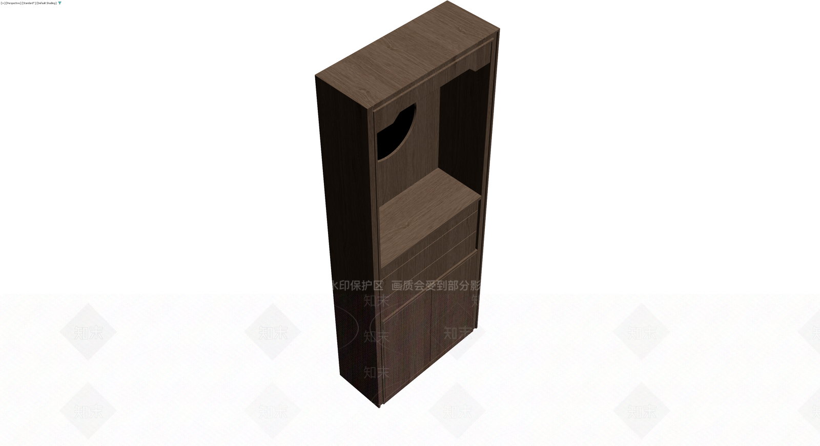 深色木纹收纳柜3D模型下载【ID:1229936659】