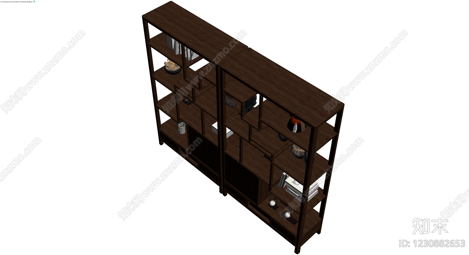 中式多宝阁置物架3D模型下载【ID:1230882653】