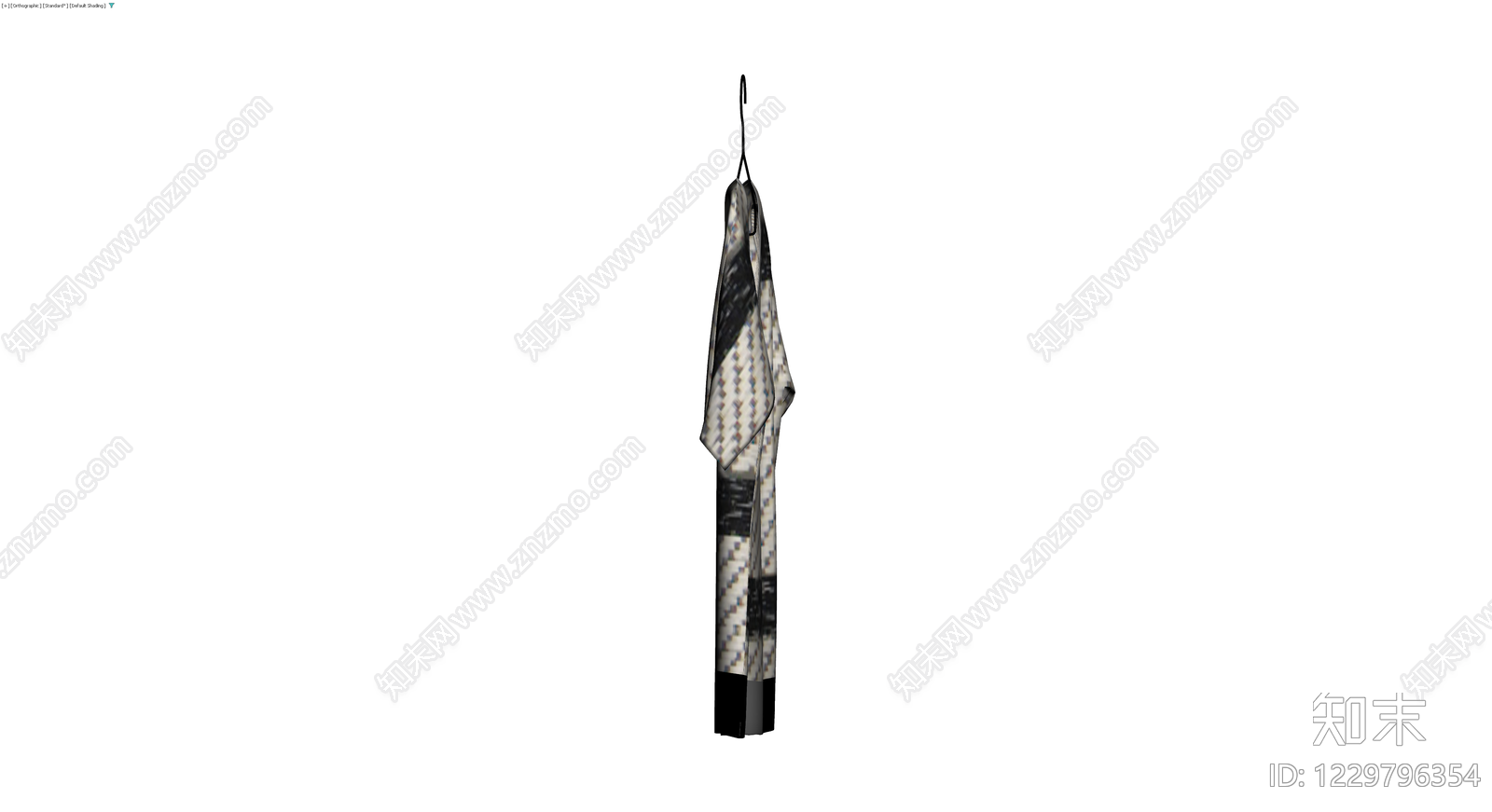 黑白格纹挂衣上衣3D模型下载【ID:1229796354】