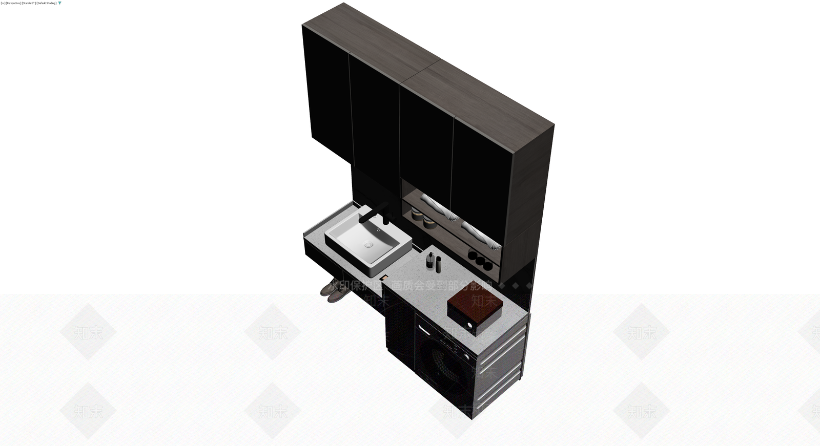洗衣房洗漱台柜组合3D模型下载【ID:1230433800】