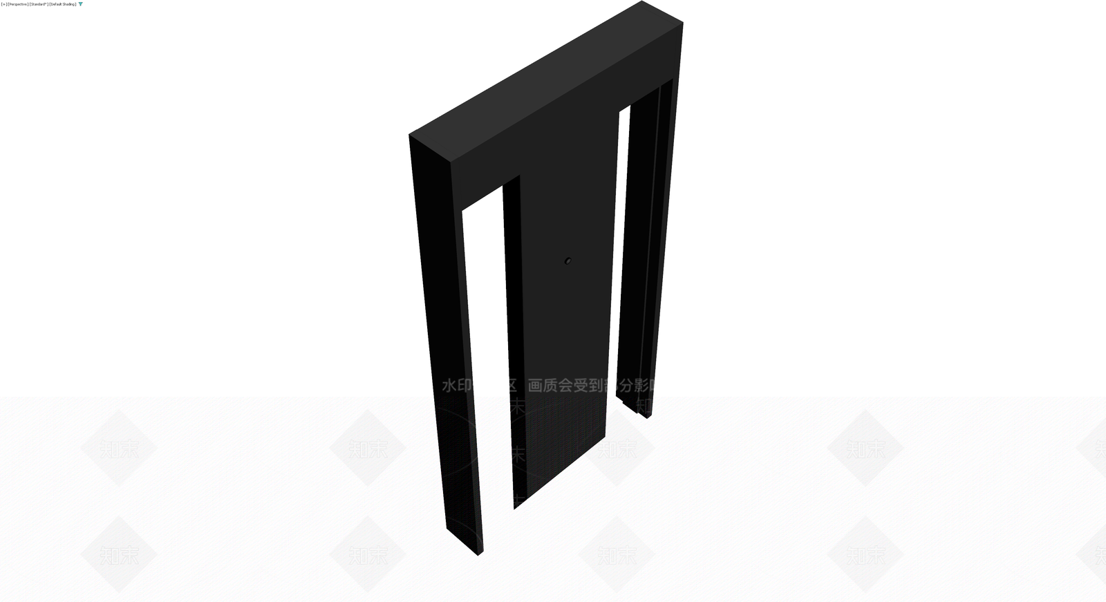黑色简约入户门组件3D模型下载【ID:1229886977】