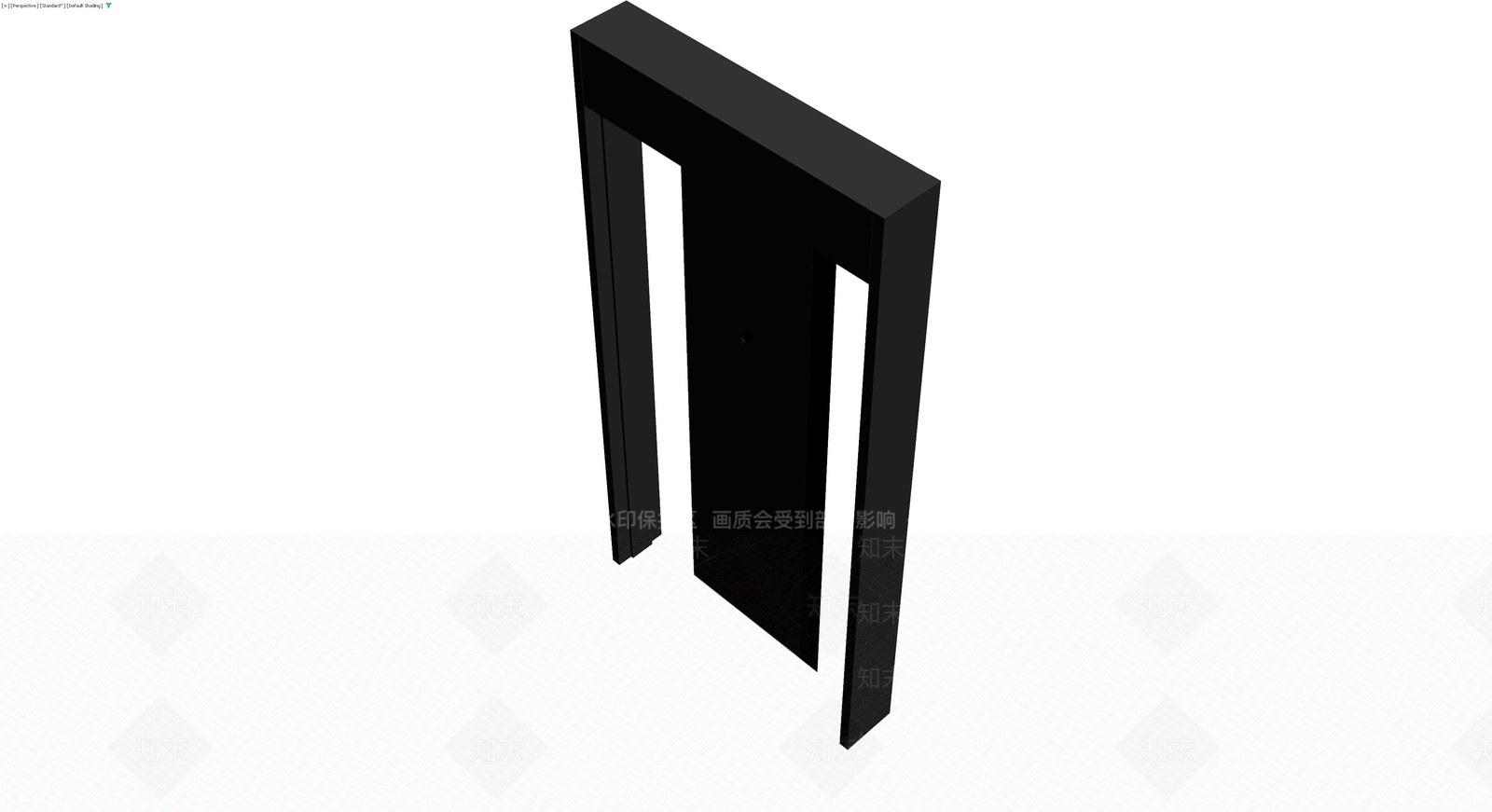 黑色简约入户门组件3D模型下载【ID:1229886977】