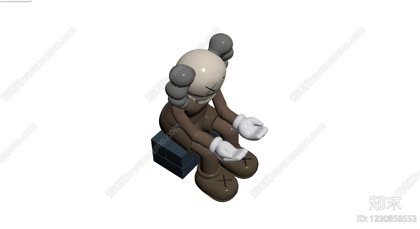 KAWS坐姿雕塑模型3D模型下载【ID:1230858553】